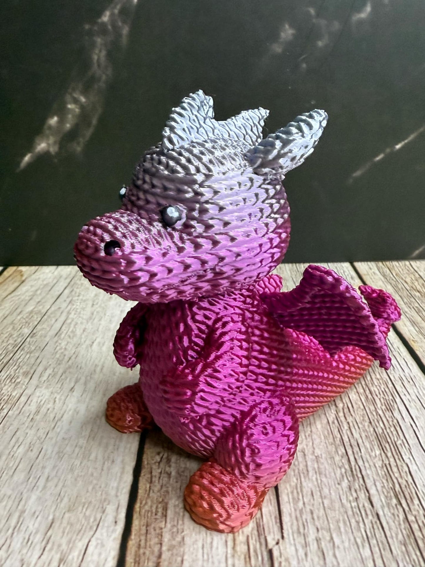 Knitted 3D printed dragon multcolor